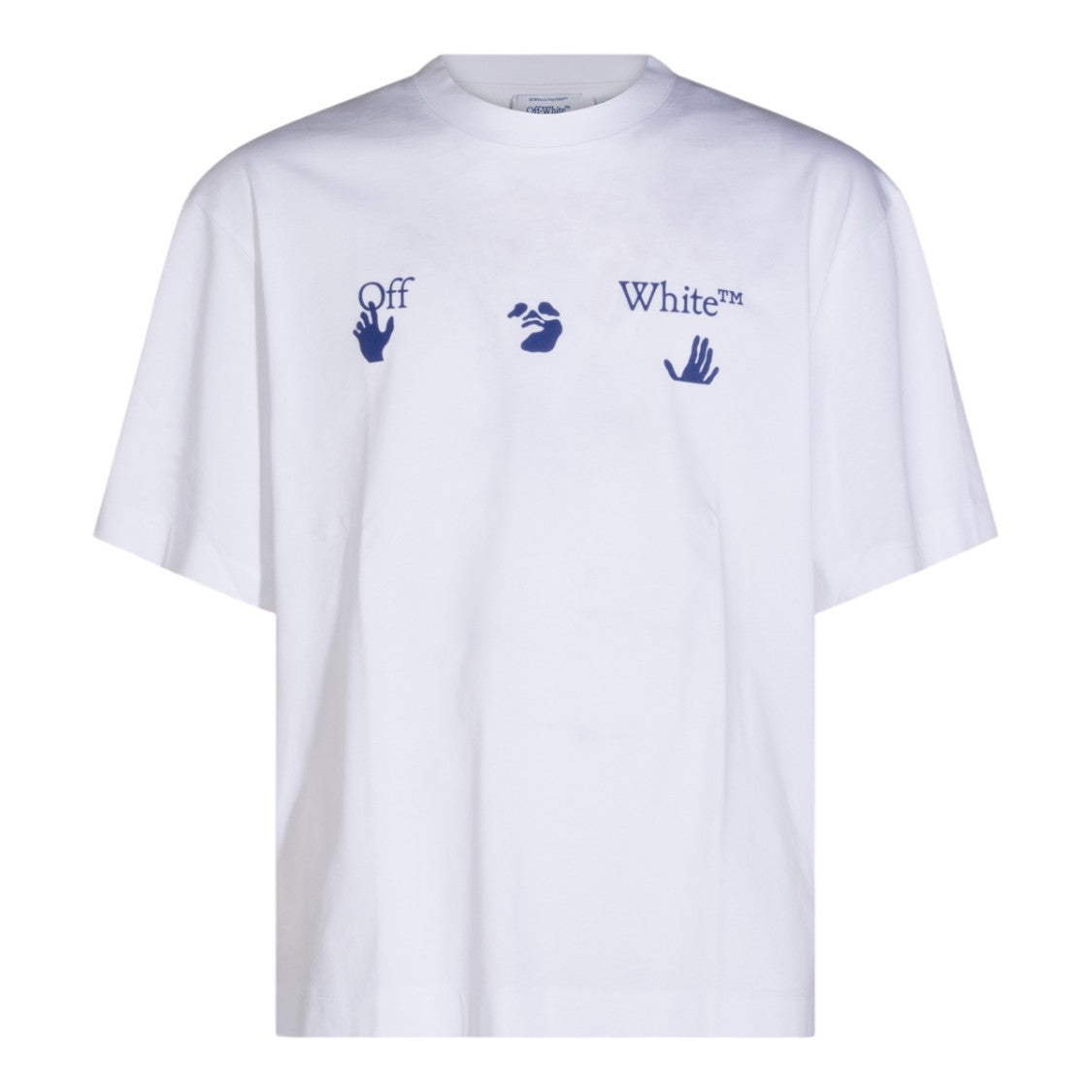 Off-White Short-Sleeve Graphic T-Shirt With Abstract Design