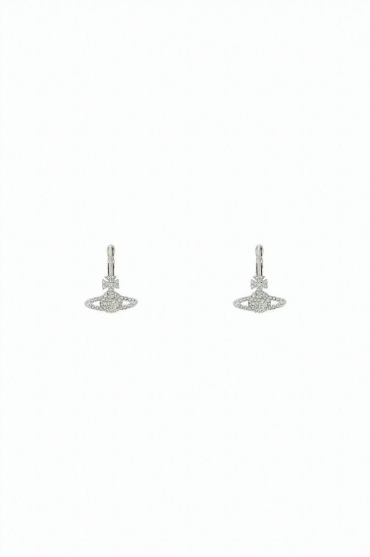 Vivienne Westwood Orb-Shaped Platinum Crystal Brass Earrings