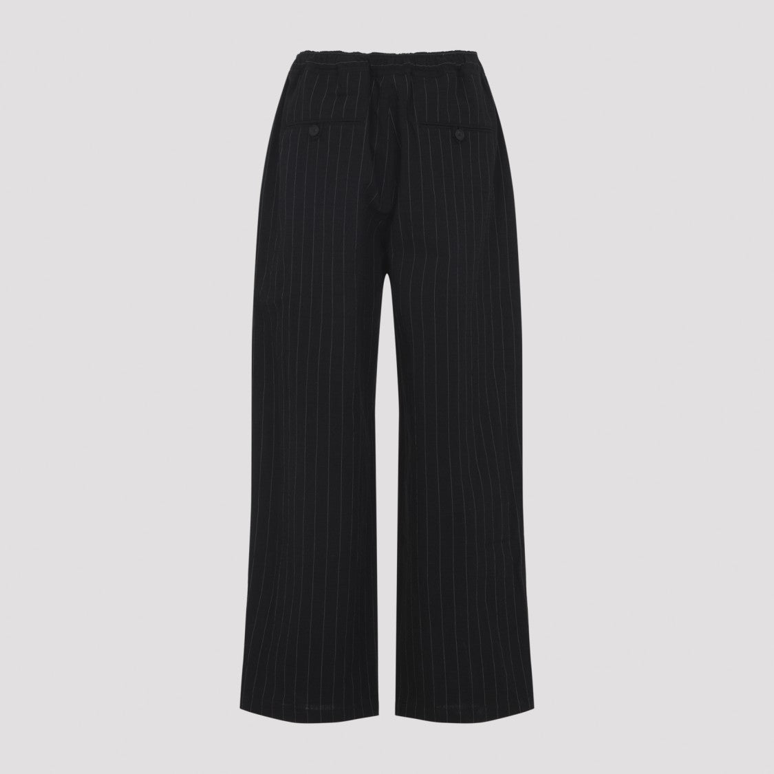 Studio Nicholson Sonny Black Cotton And Linen Pants