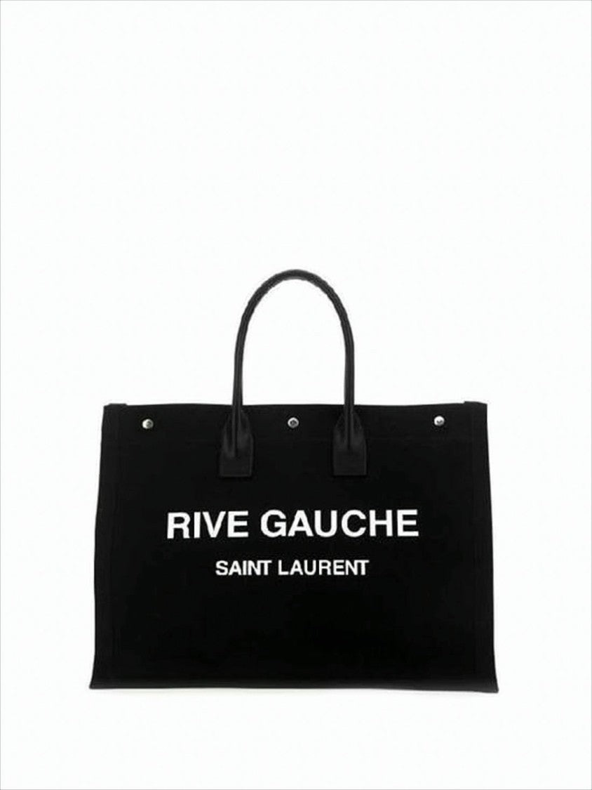 Saint Laurent Structured Cotton-Linen Tote With Iconic Branding