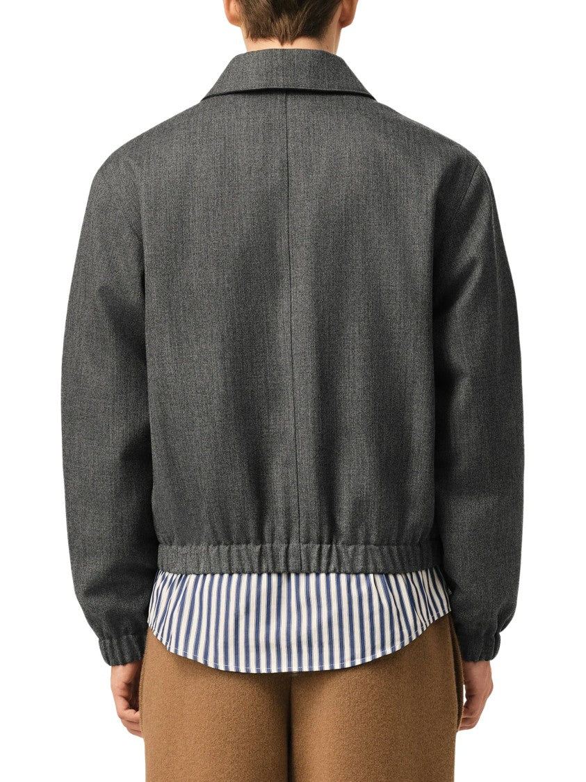 Ami Paris Grey Ami De Cœur Wool Jacket
