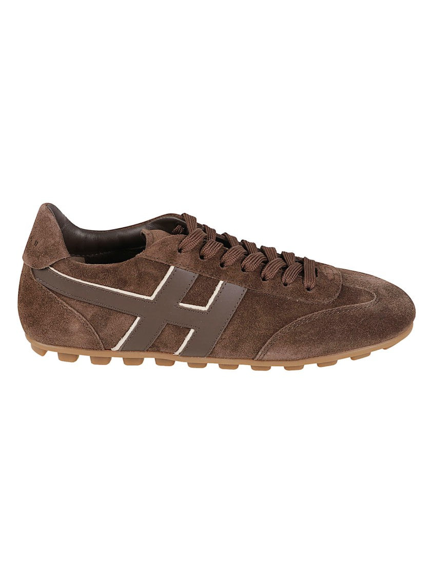 Hogan Brown H693 Logo Low-Profile Sneakers