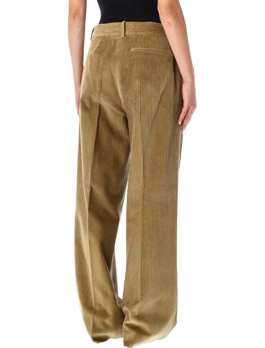 Róhe Velvet Ted Wide Corduroy Straight-Leg Pants