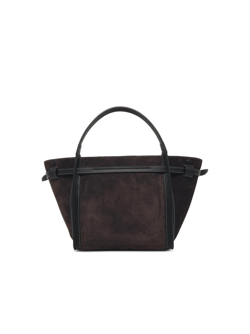 Tod's 'T Signature' Dark Brown Suede Shopping Bag