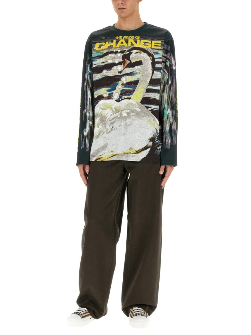 Burberry Wide-Leg Cotton Pants