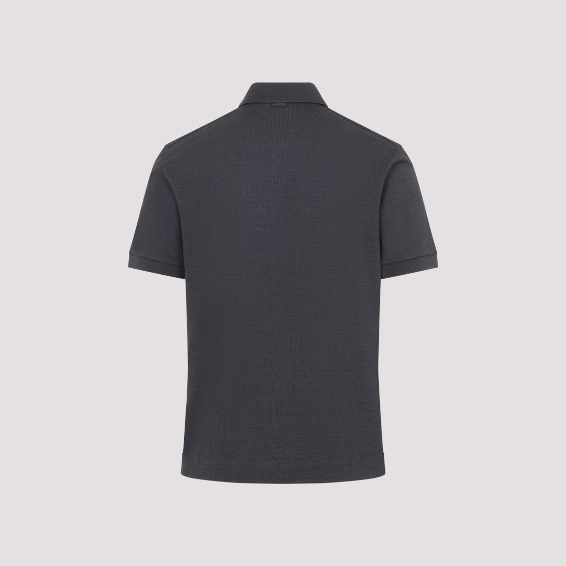 Zegna Grey Cotton Mulberry Silk Polo Shirt