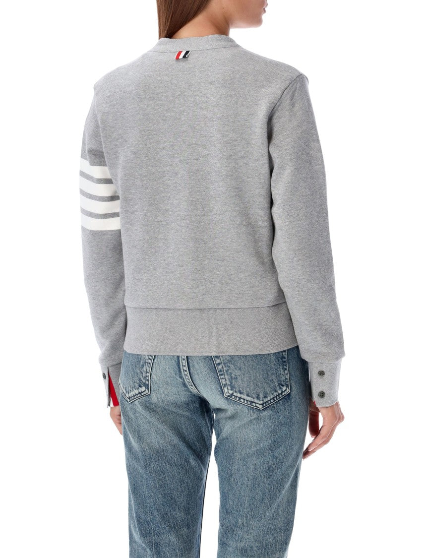 Thom Browne Contemporary Jersey Cardigan With Signature 4-Bar Stripe