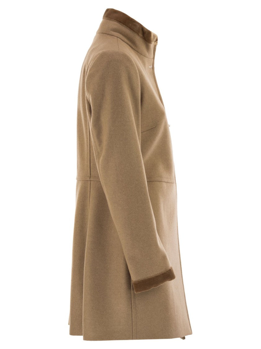 Fay Virginia Coat In Mélange Wool Cloth