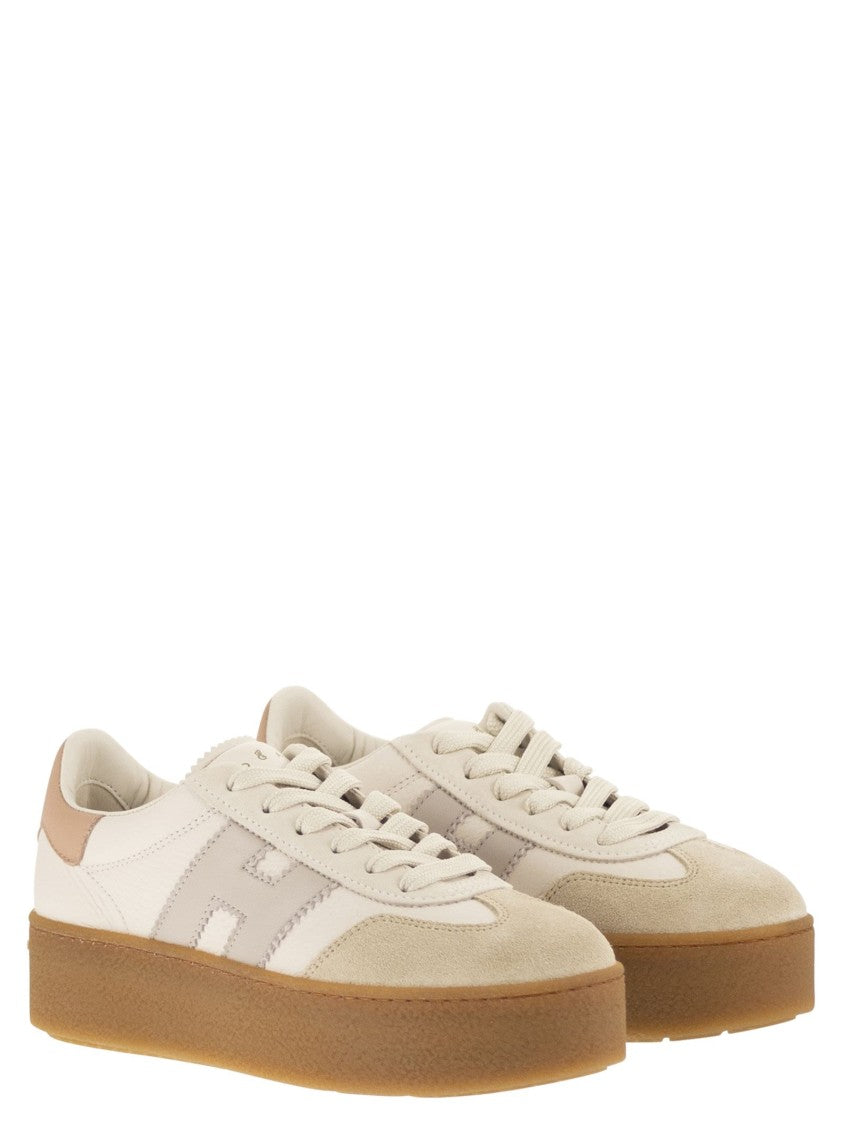 Hogan Leather And Suede Trainers With Platform Sole