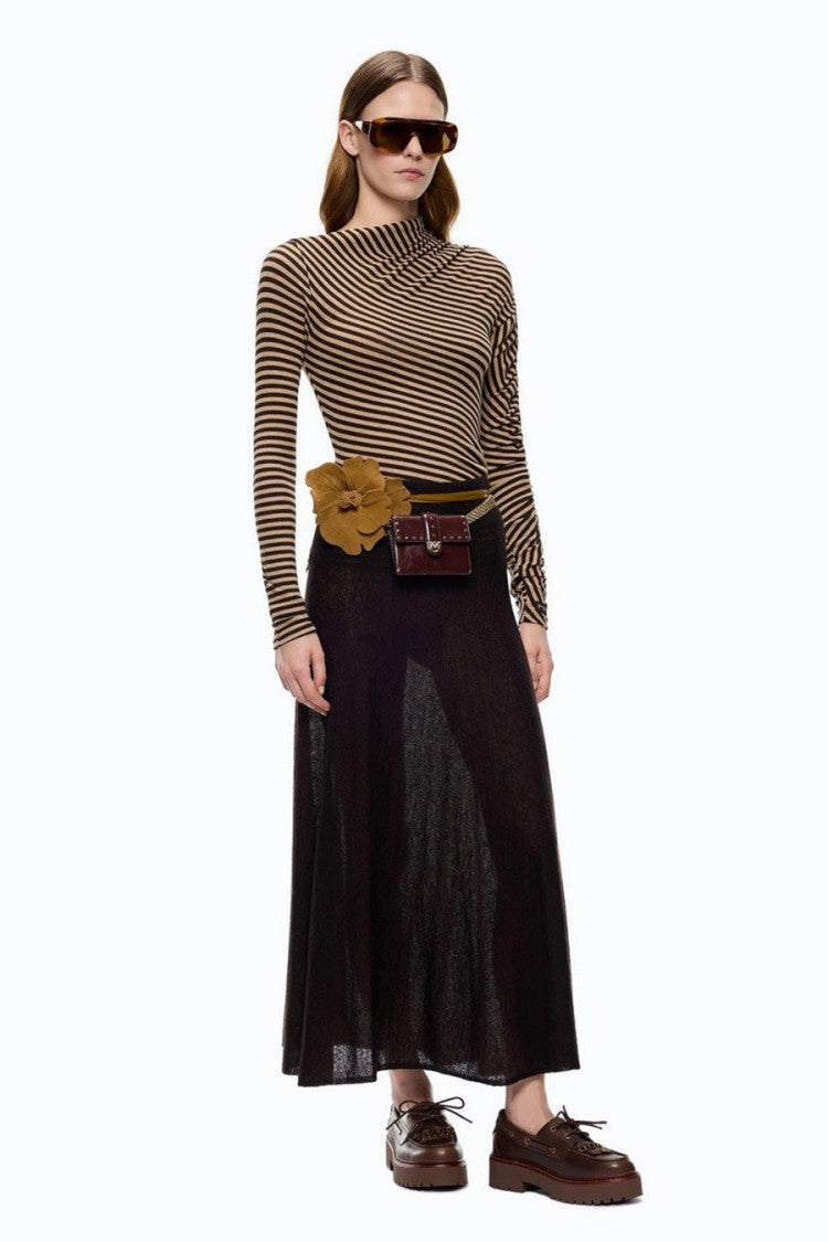 Pinko Multicolor Striped Funnel-Neck Sweater