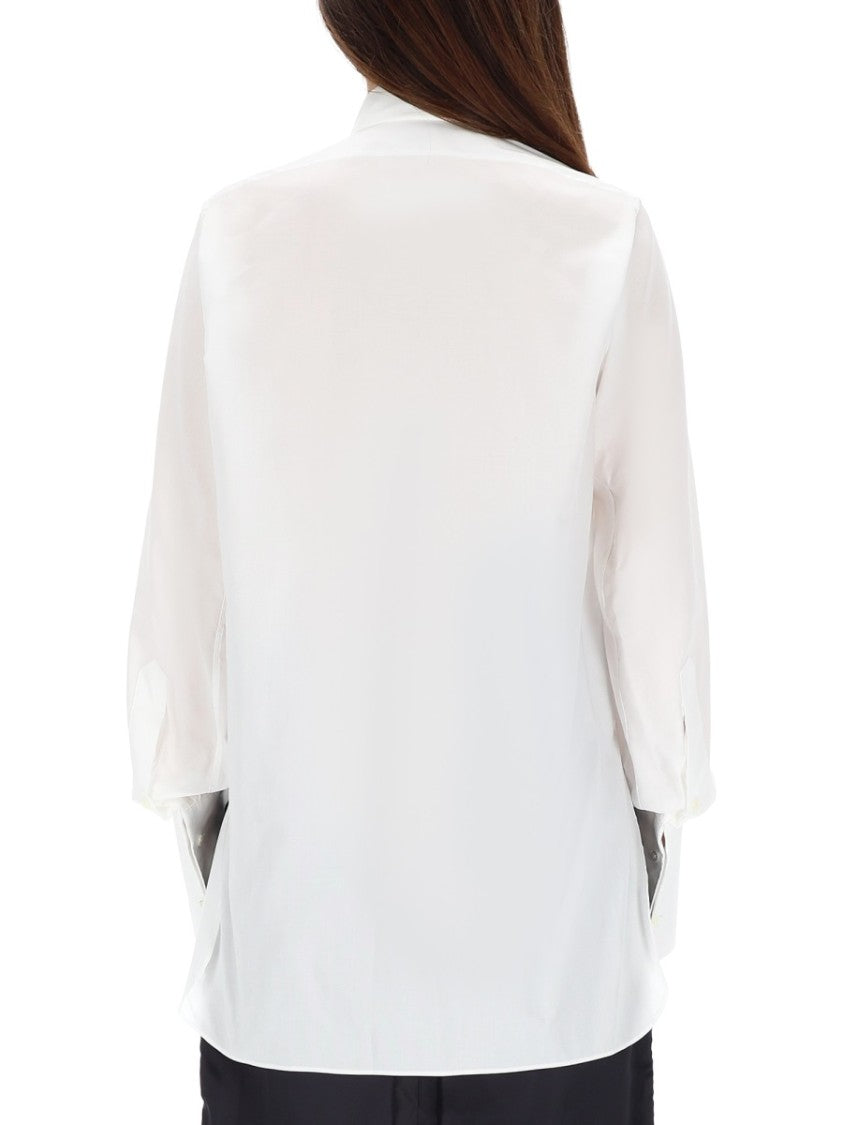 Maison Margiela White Cotton Pointed Collar Shirt