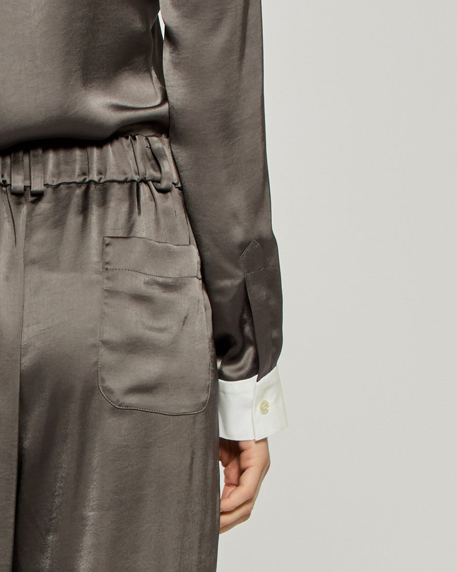 Serena Bute Satin Boyfriend Trouser '25 - Charcoal