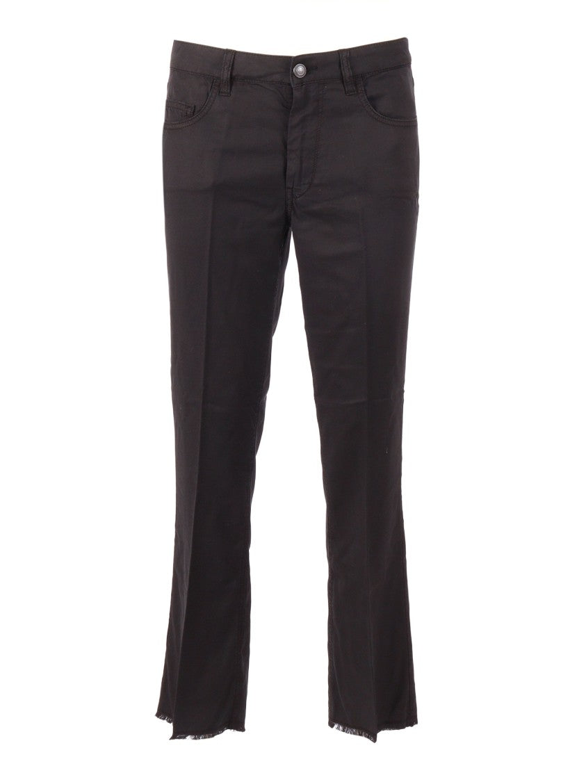 Fay Straight Leg Cropped Fringed Straight-Leg Pants