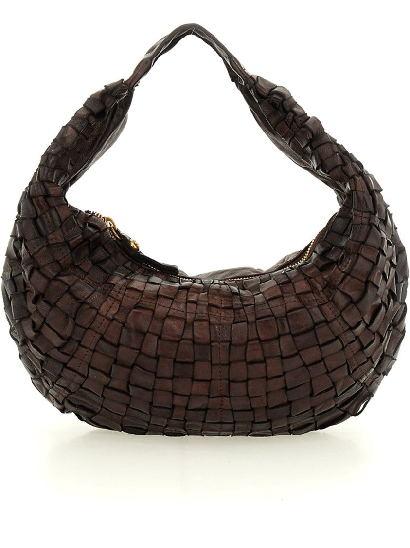 Campomaggi Marisa L Woven Leather Crescent Handbag