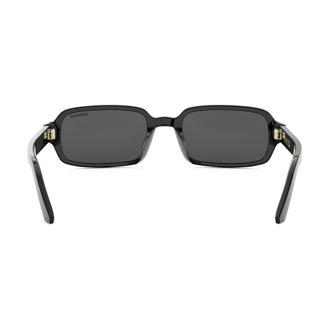 Dior Rectangular Black Acetate Sunglasses With Dark Grey Lenses