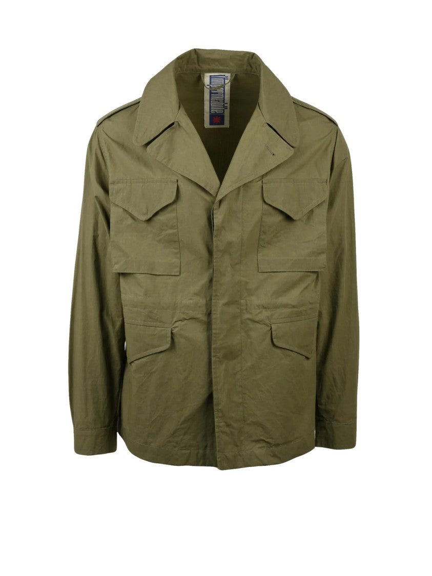 L Impermeabile Military-Inspired Cotton Smith Coat With Button Closure