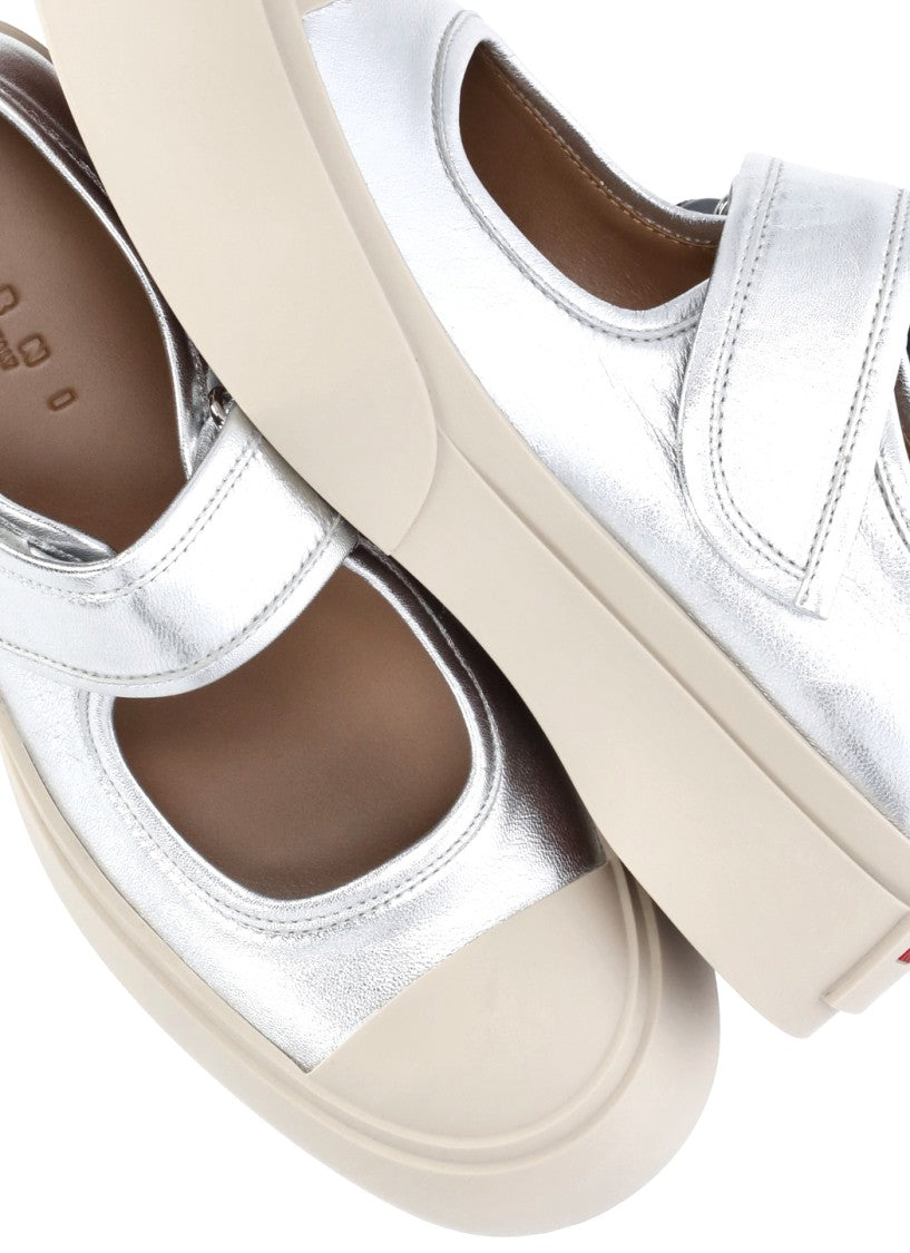 Marni Silver Mary Jane Sneakers