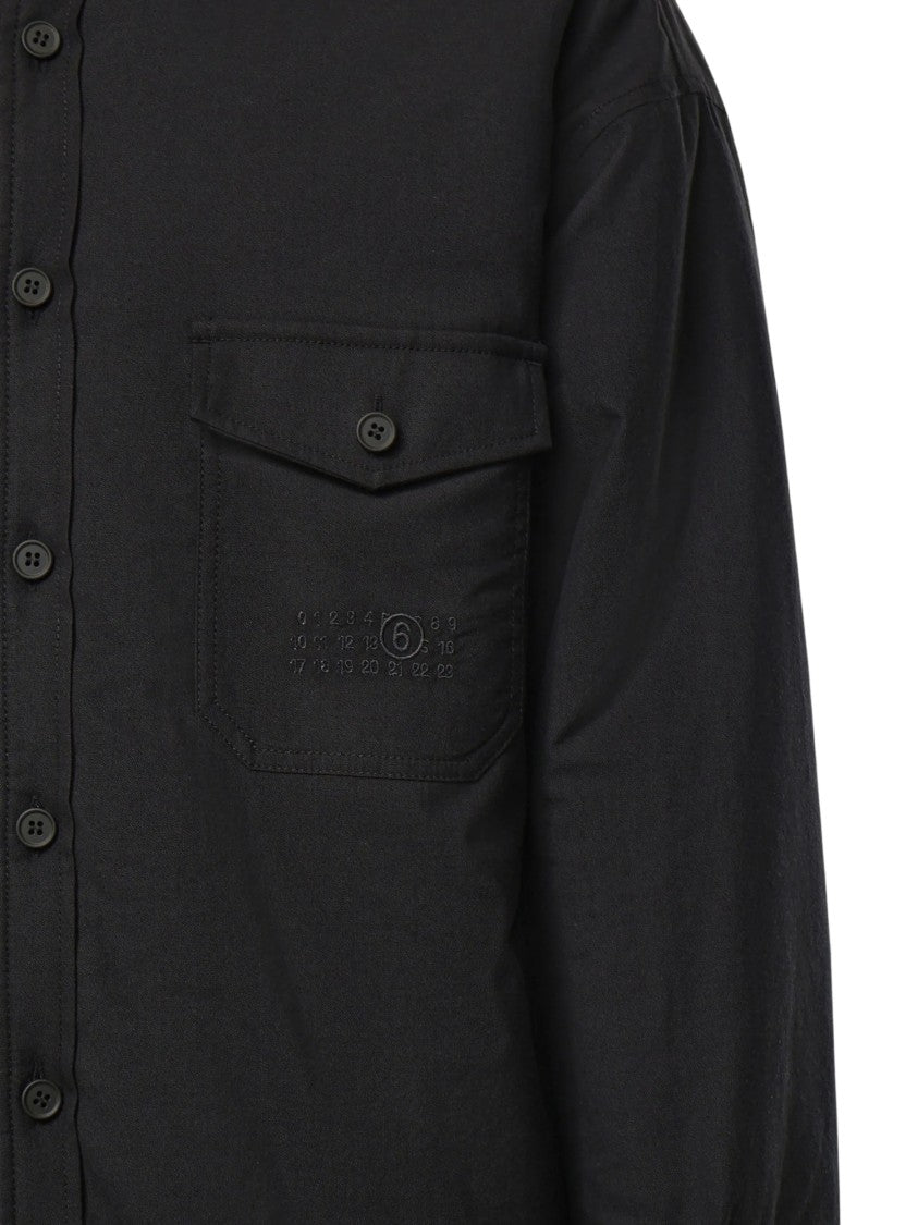 Mm6 By Maison Margiela Logo-Embroidered Chest-Pocket Casual Shirt