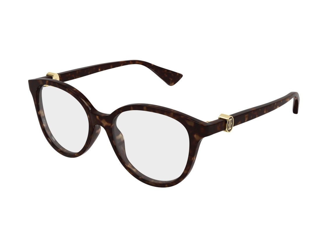 Cartier Gold Ct0643o Tortoiseshell Acetate Round Eyeglasses