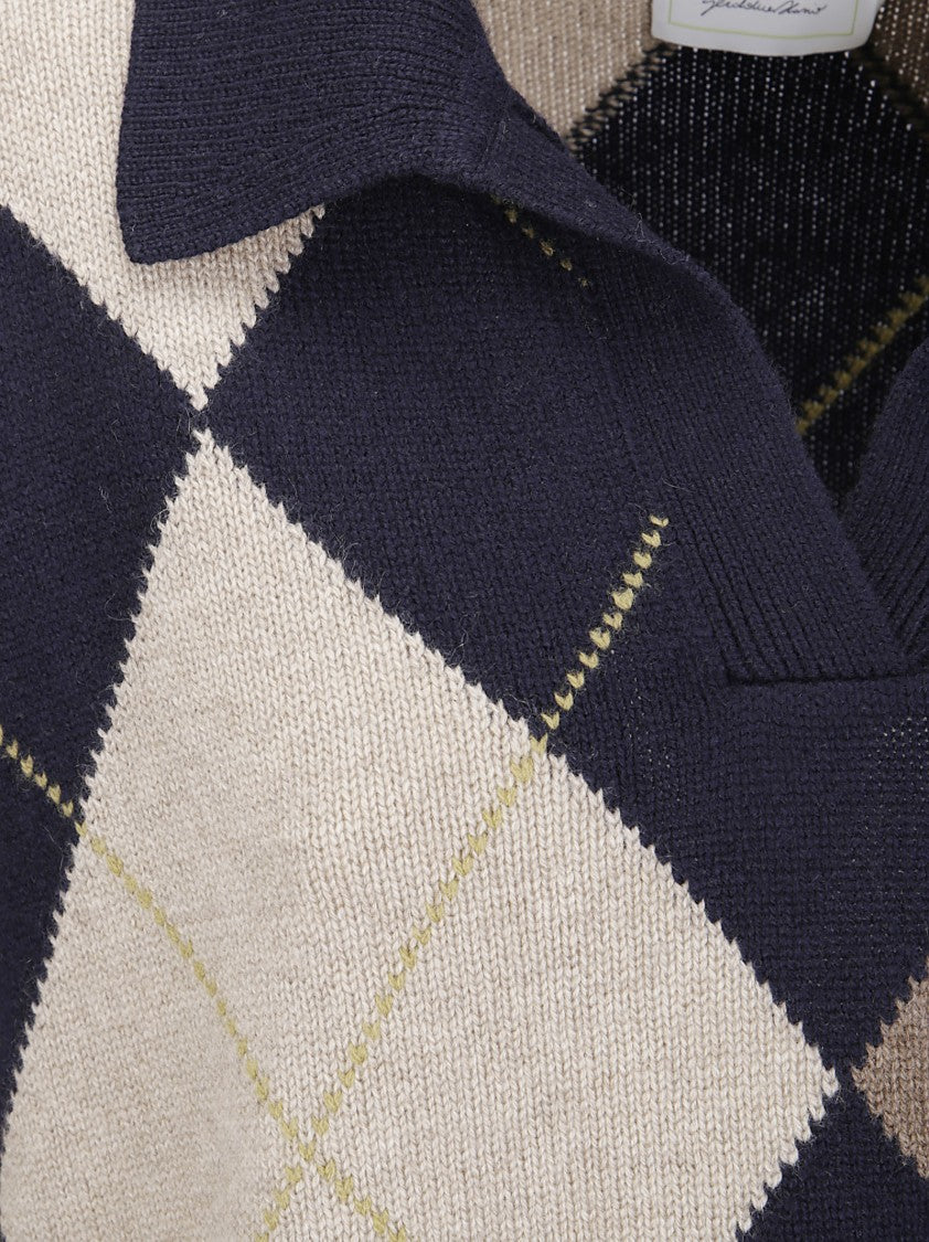 Be You Polo-Style Cashmere Sweater With Contrasting Collar