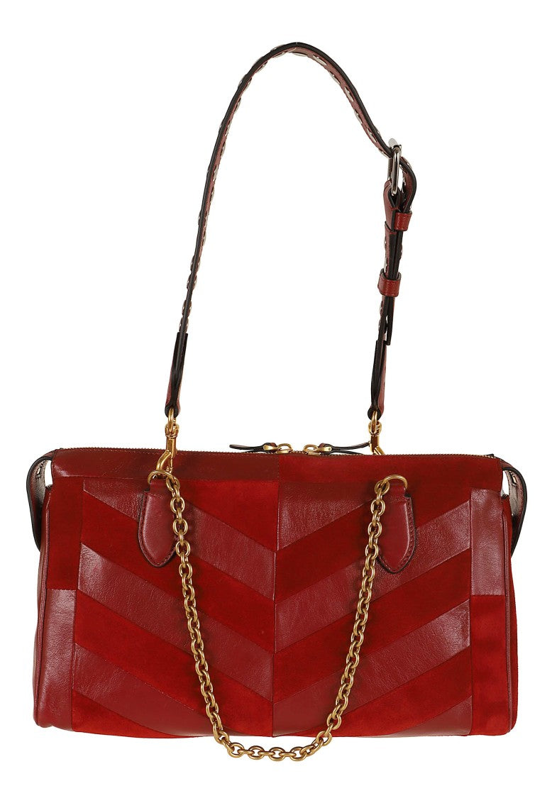 Valentino Garavani Panthea Medium Suede Nappa Leather Patchwork Shoulder Bag