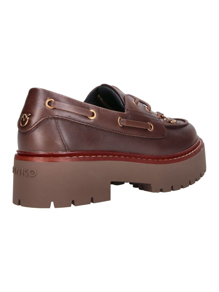 Pinko Brown Margaret 01 Platform Calfskin Shoes