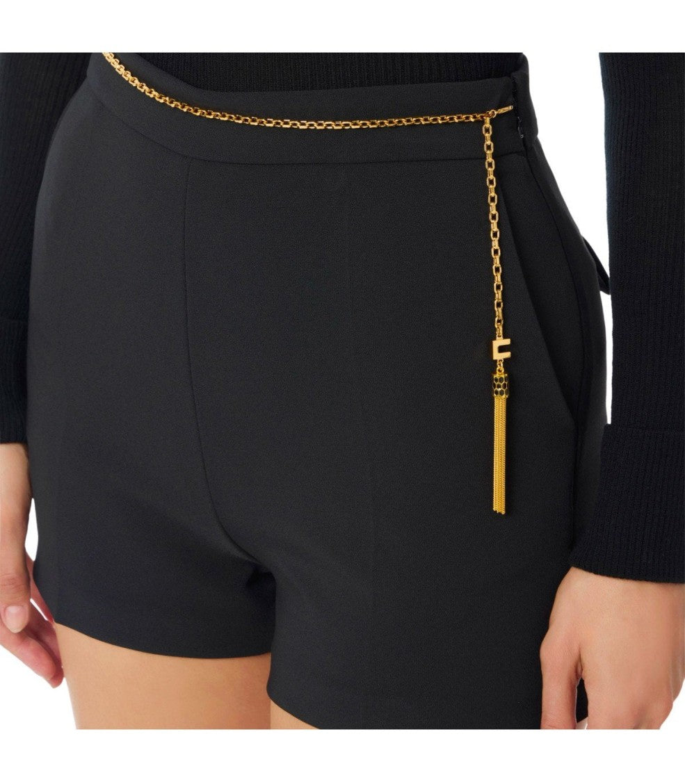 Elisabetta Franchi Black Crepe Shorts