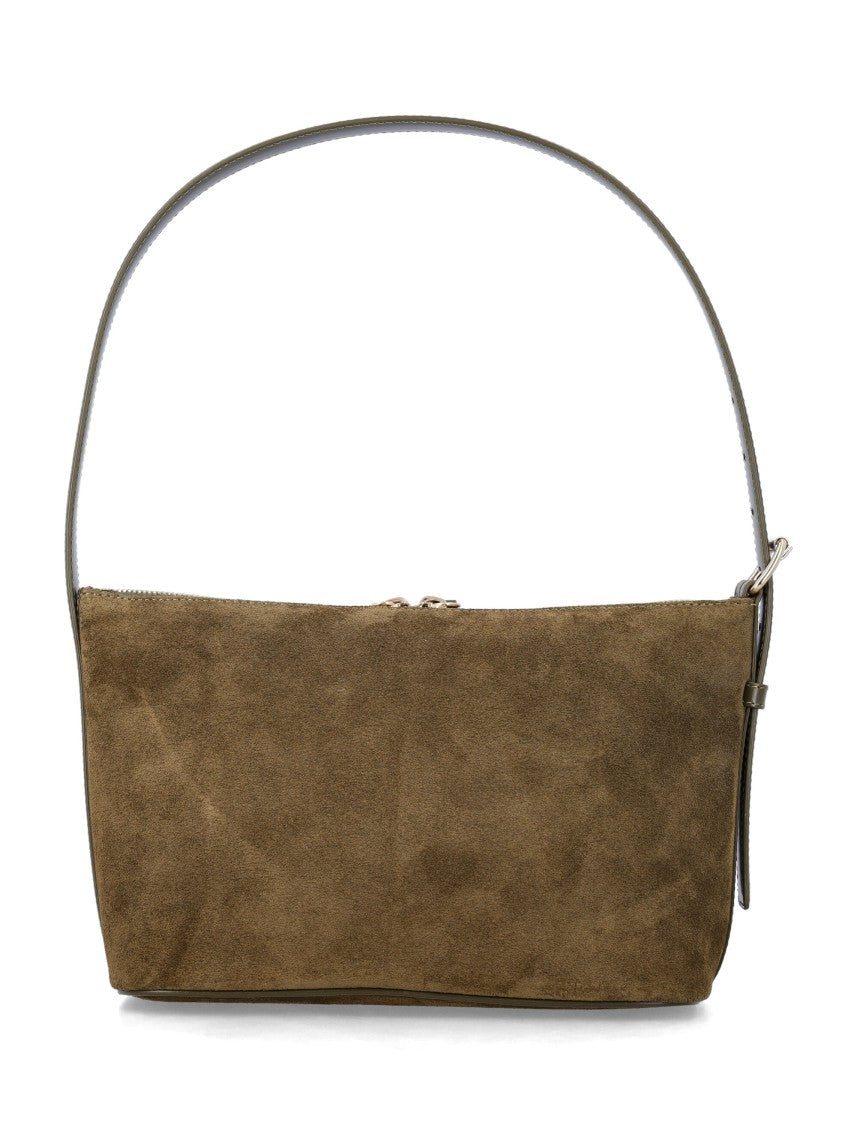 A.P.C. Suede Shoulder Bag With Structured Silhouette And Adjustable Strap