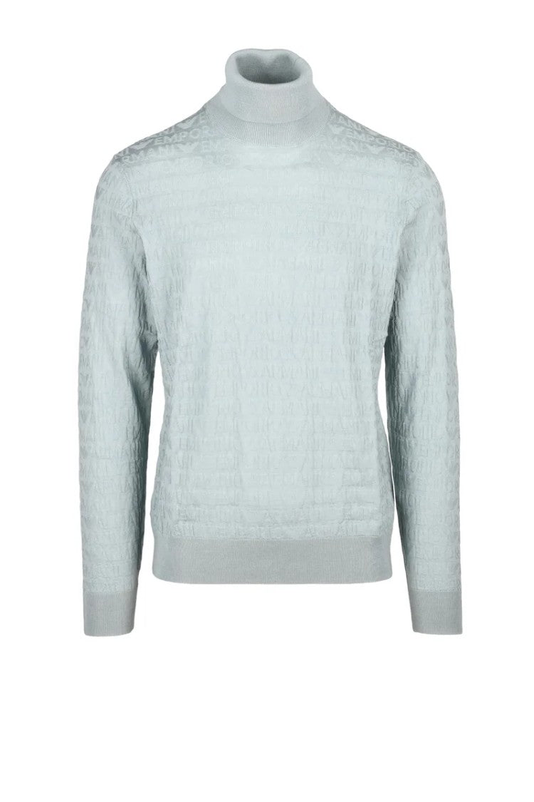 Emporio Armani Turtleneck Sweater Virgin Wool - Blue