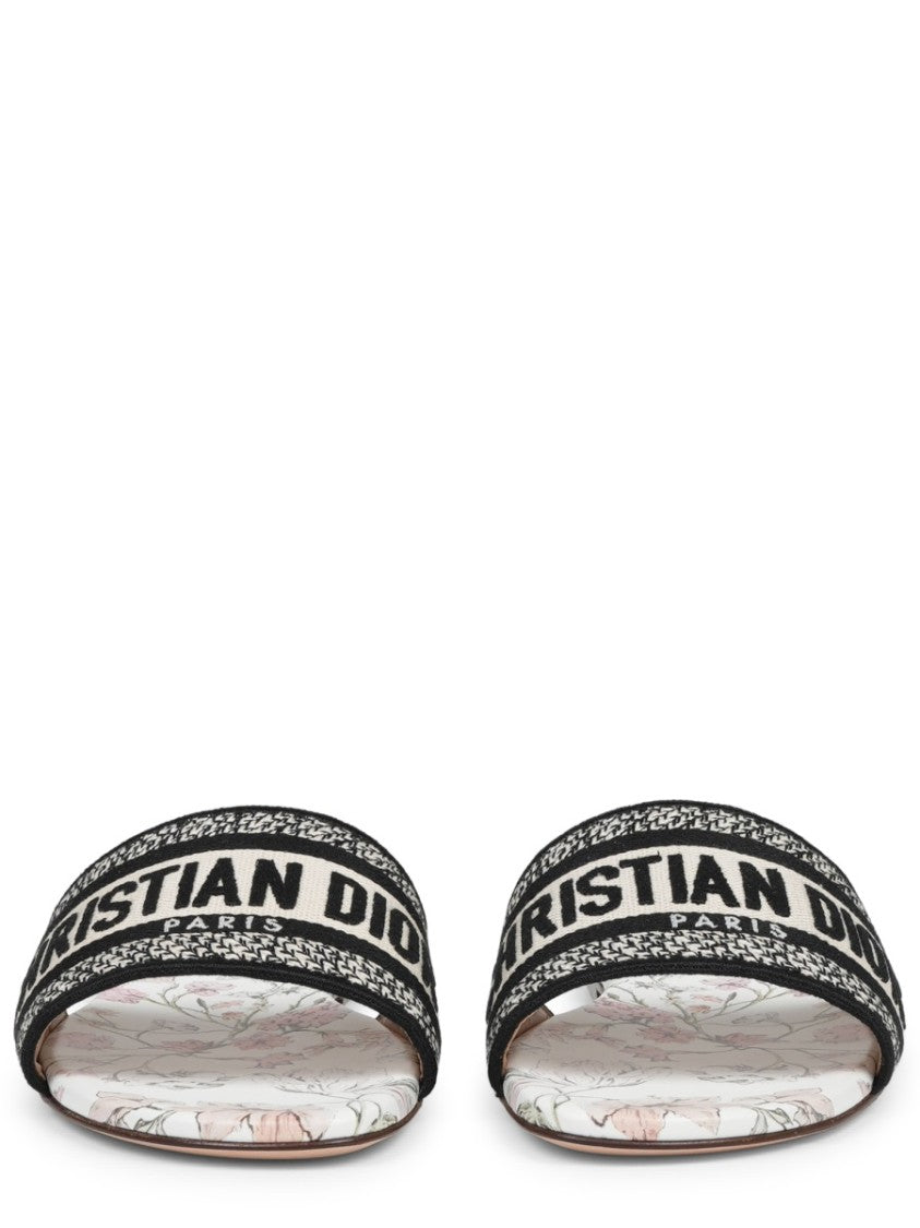 Dior Dway Flat Slide Fabric Sandals