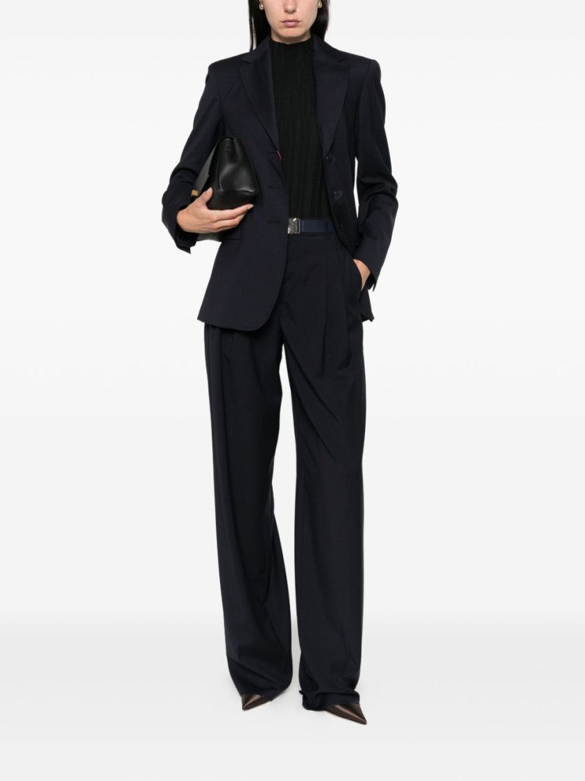 Max Mara Wide-Leg Trousers With Tailored Belt And Pleats