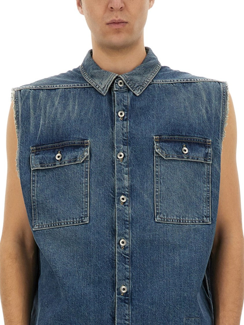 Drkshdw By Rick Owens Sleeveless Denim Outer Shirt