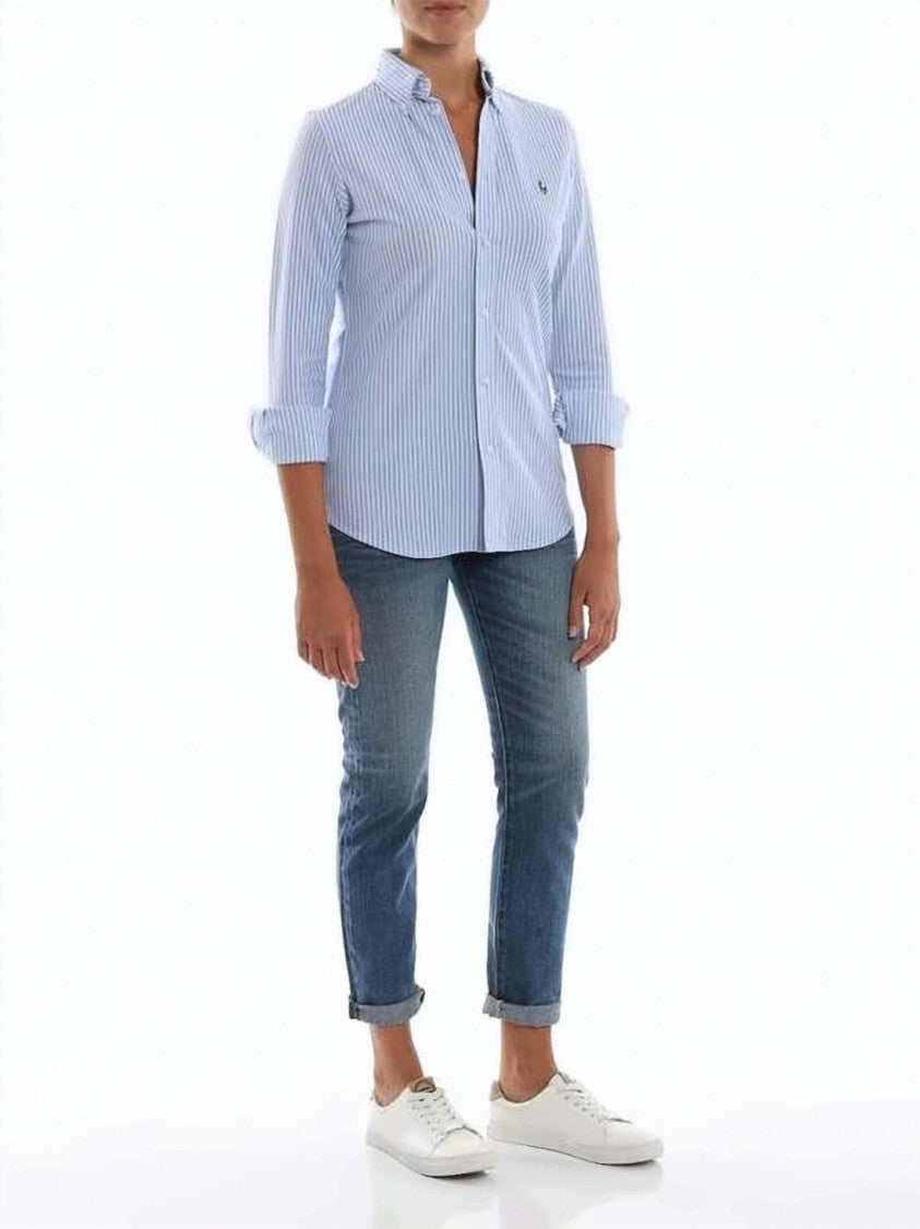 Polo Ralph Lauren Vertical Stripe Oxford Shirt With Button-Down Design
