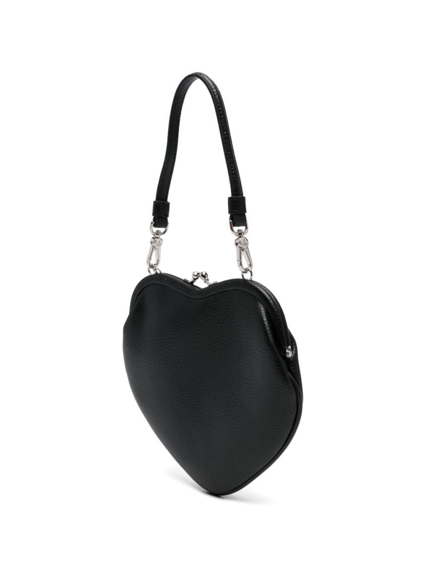 Vivienne Westwood Black Heart-Shaped Textured Leather Wallet