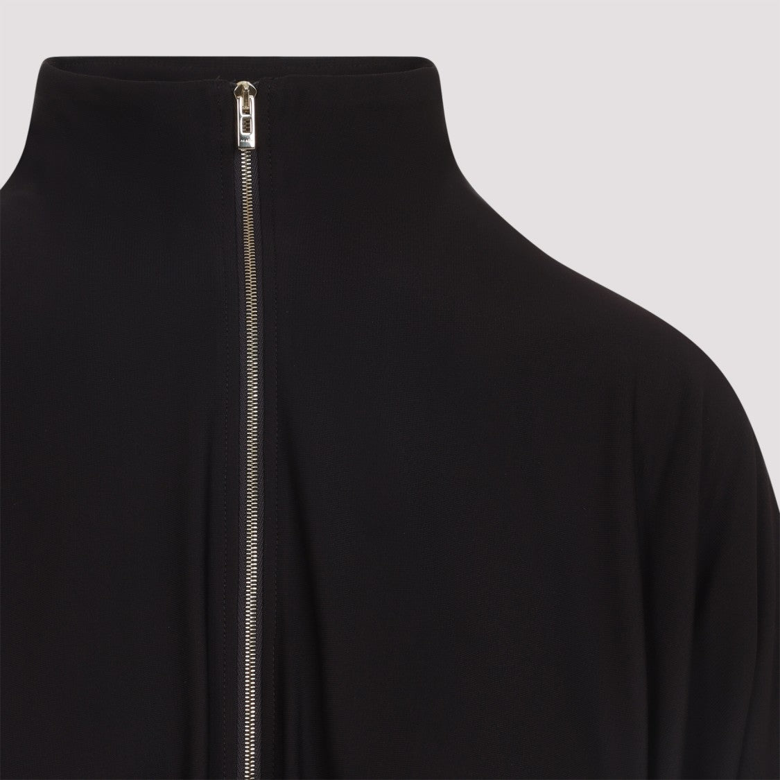Alaïa Draped Black Viscose-Blend Jacket With Stand Collar