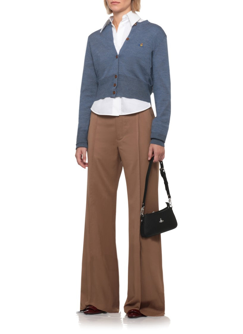 Vivienne Westwood Brown Tailored High Waist Wool Wide-Leg Pants