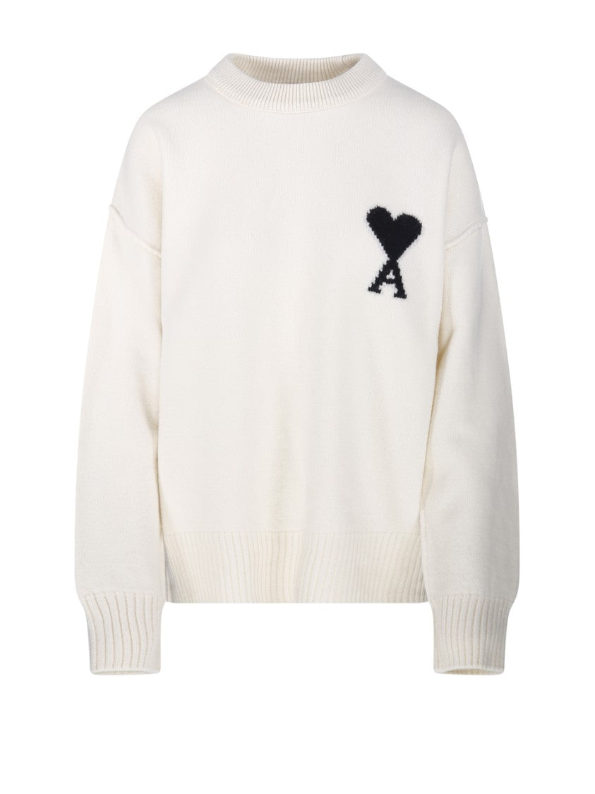 Ami Adc Round Neck Sweater Felted Merino