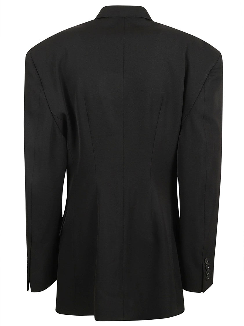 Balenciaga Tailored Double-Breasted Black Jacket With Sharp Lapels