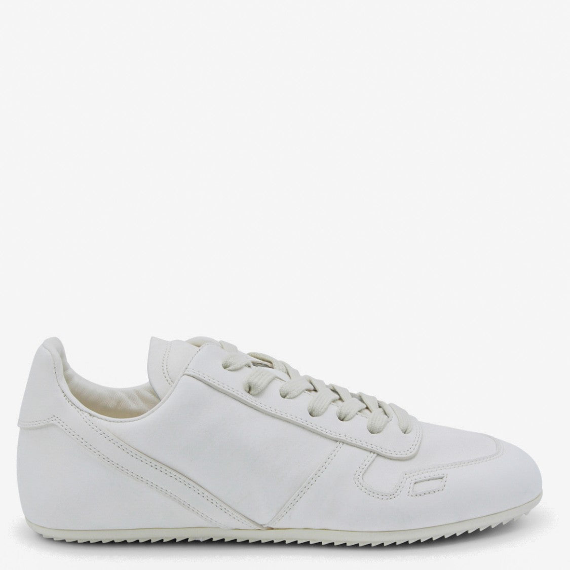 Rick Owens White Leather Shark Sole Sneakers