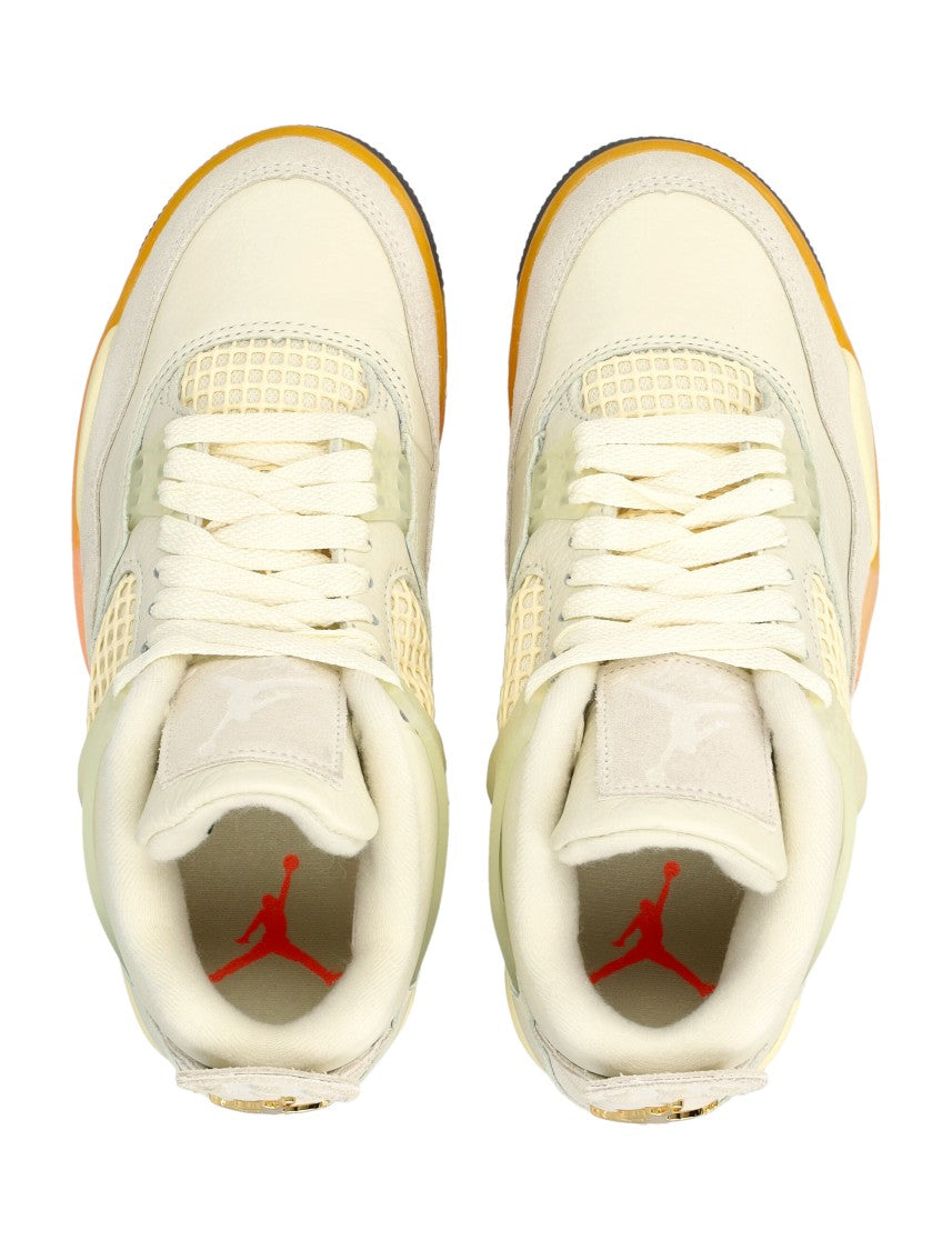 Nike Air Jordan 4 Birds Of Paradise Leather-And-Suede Sneakers