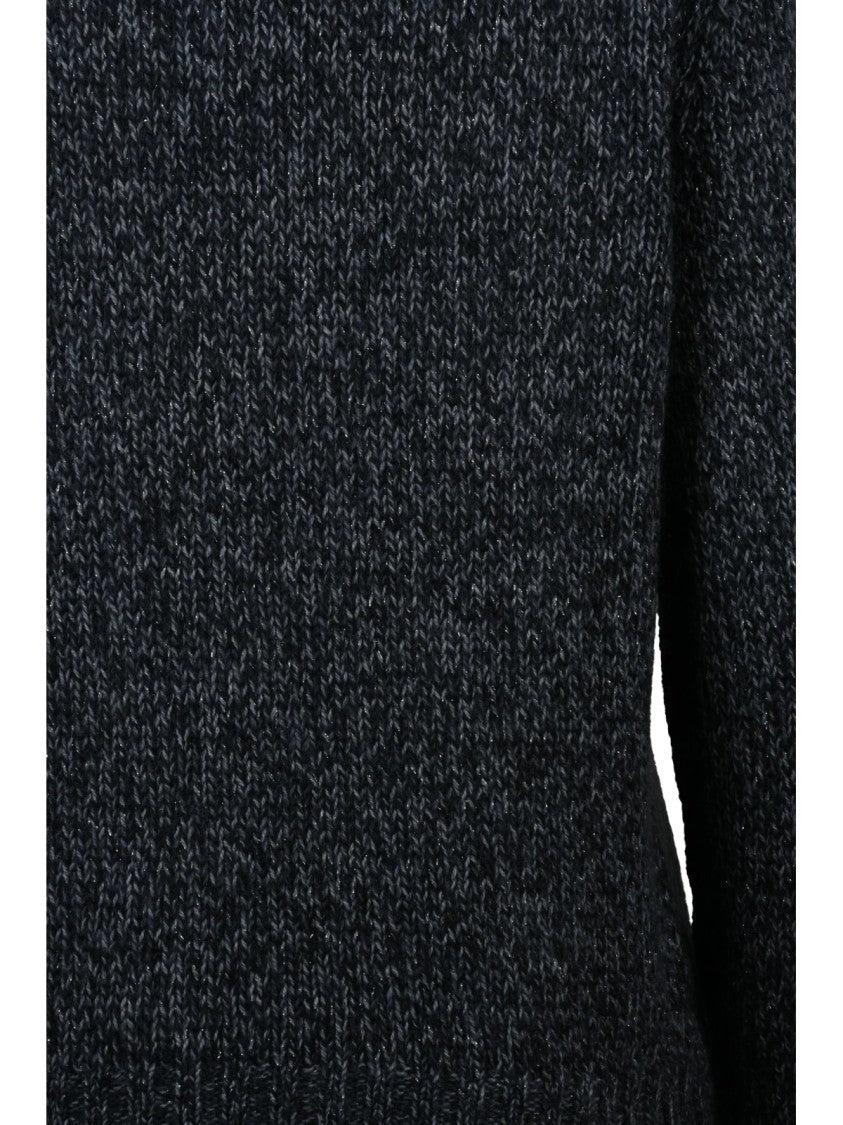 Gran Sasso Lamé V-Neck Pullover With Soft Textured Finish