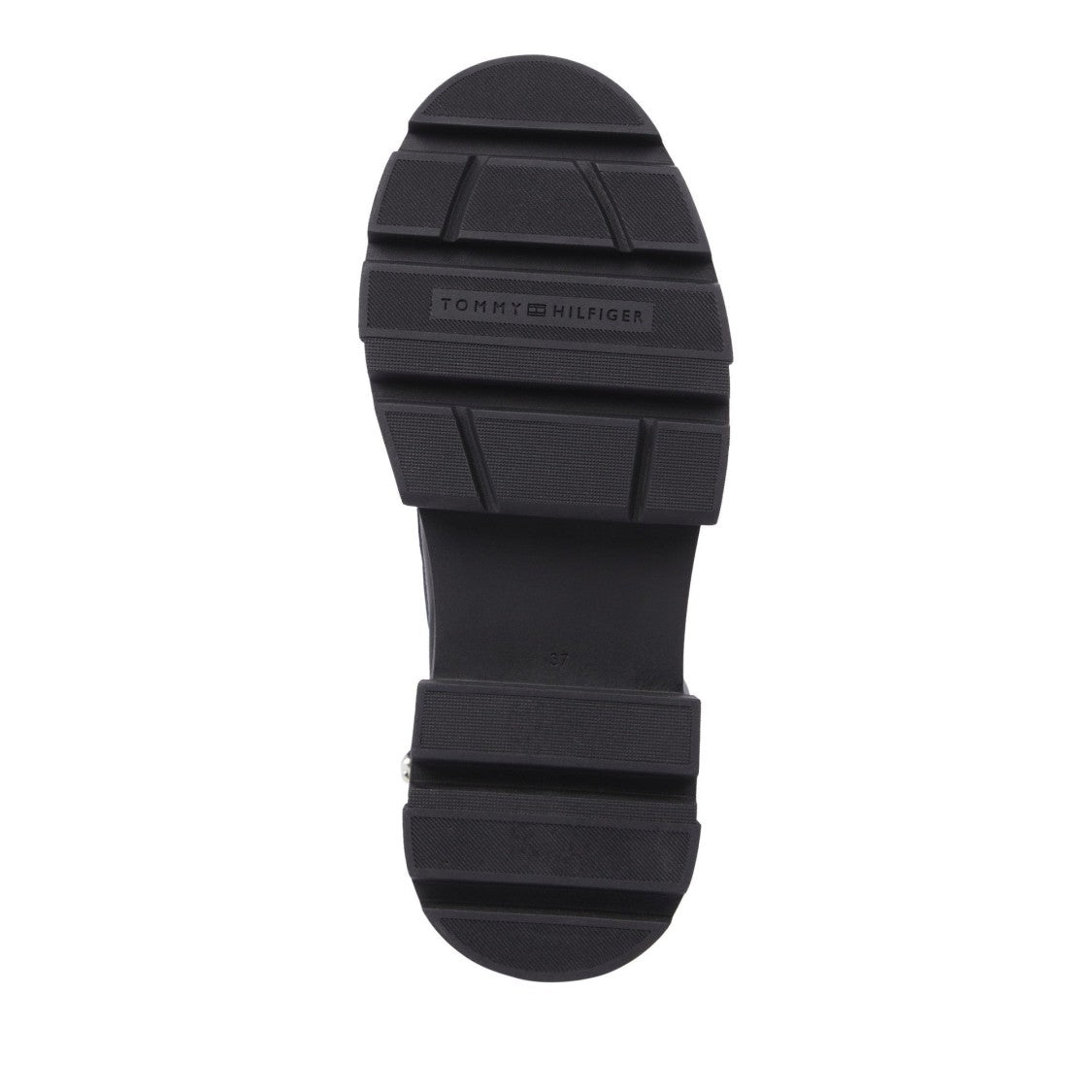 Tommy Hilfiger Black Leather Biker Platform Boots