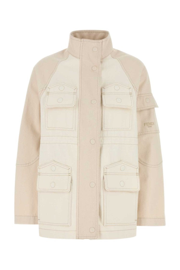 Fendi Ivory Denim Parka