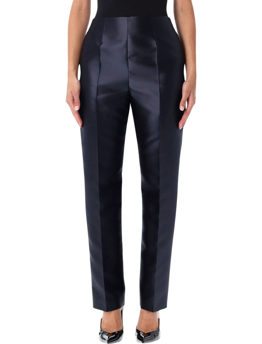 Alberta Ferretti Silk Organza High-Rise Straight Pants
