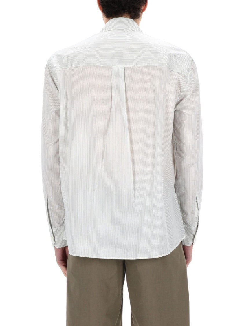 Our Legacy Above Cotton-Cupro Pinstripe Casual Shirt