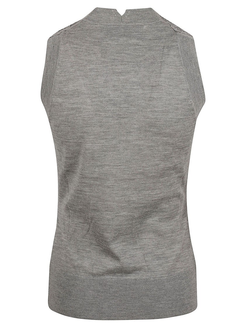 Ermanno Scervino Lace-Embellished Sleeveless Top With Lightweight Fabric