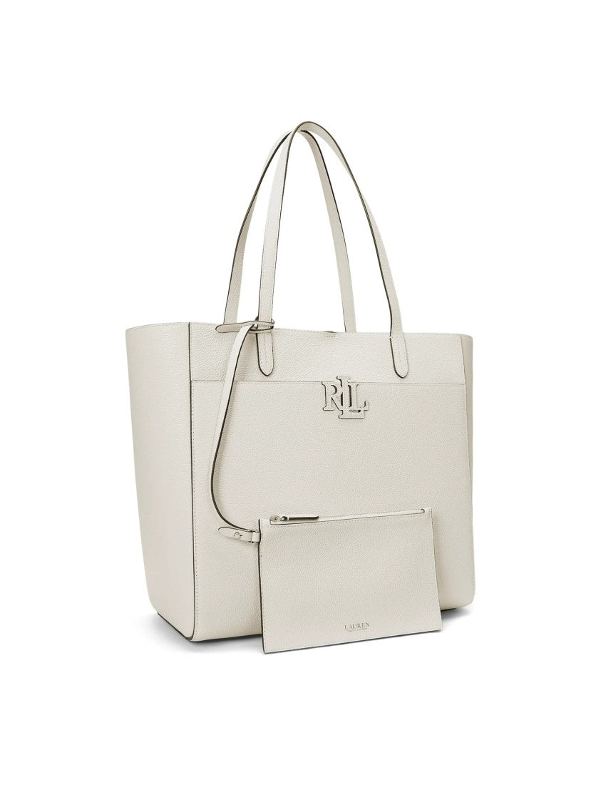 Lauren Ralph Lauren White Recycled Nylon Tote Bag