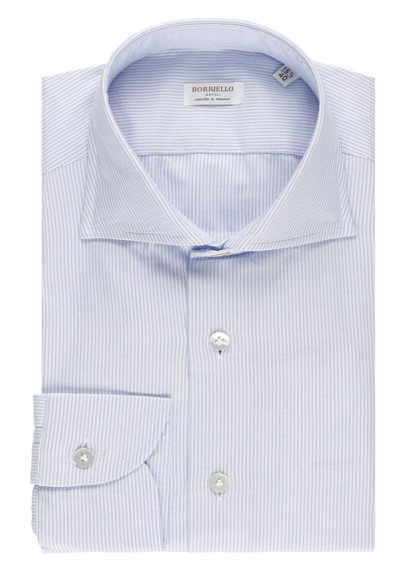 Borriello Light Blue Striped Cotton Shirt