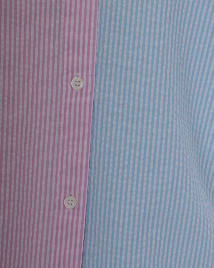 Mc2 Saint Barth Colorblock Striped Seersucker Shirt By Mc2 Saint Barth