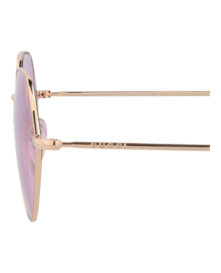 Gucci Square-Frame Metal Sunglasses